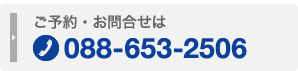一般診療のご予約・お問い合わせは 088-653-2506
