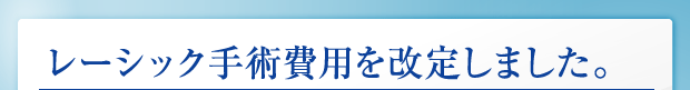 レーシックセンター手術費用を改定しました
